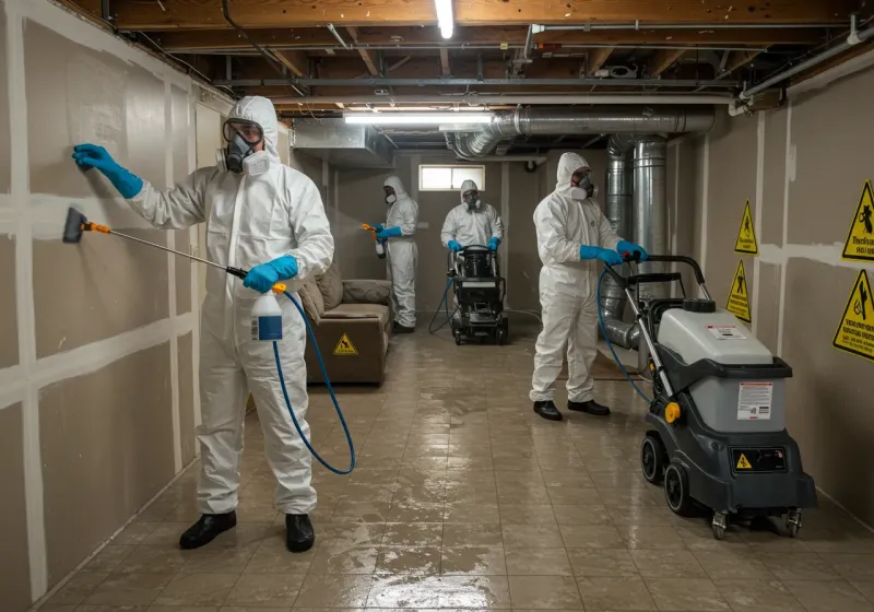 Basement Moisture Removal and Structural Drying process in Charlotte Court House, VA